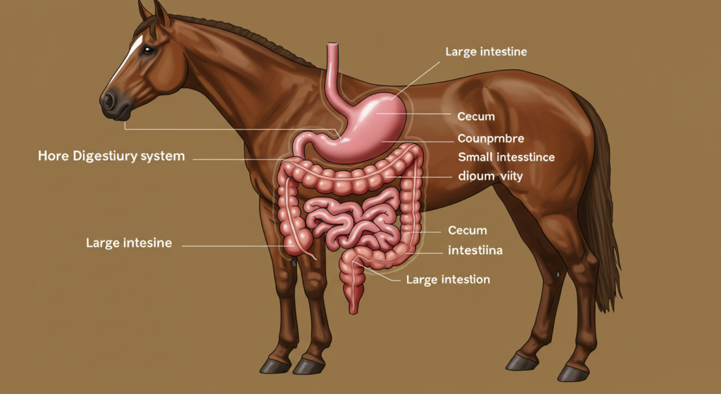 Equine digestive health, horse digestion, horse colic, horse ulcers, horse laminitis, horse diet, horse nutrition, horse health, horse care.